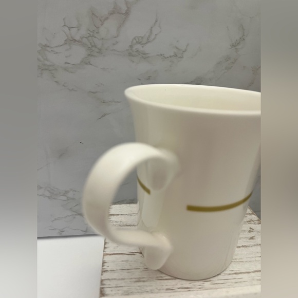 Starbucks EUC-2015 TAZO Tea Cup Diamond Scroll White Green 8.5 fl Oz - Picture 4 of 5